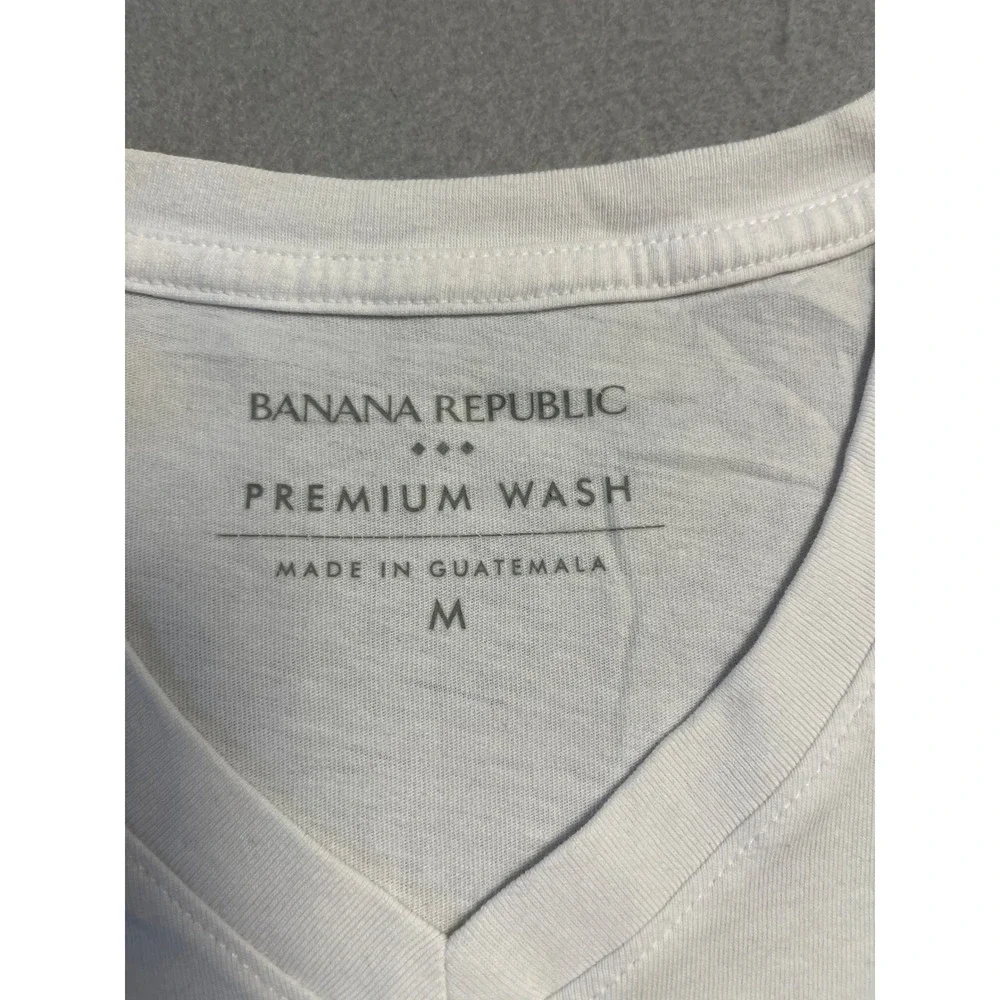 Banana Republic Premium Wash T Shirt Cotton White Medium Mens